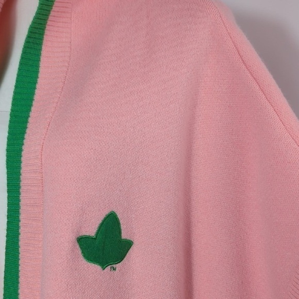 Ivy Storehouse AKA Ivy Leaf Knit Cape Pink Green Alpha Kappa‎ Alpha Sorority XL - Picture 5 of 15